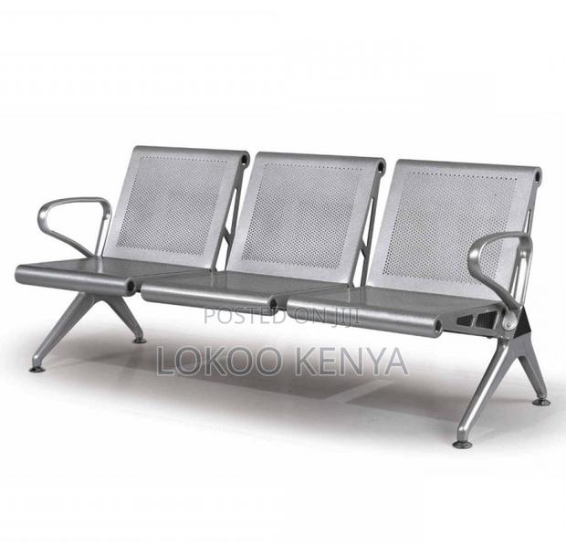 Bench; 3 Seater Durable Non Padded Reception Waiting Bench - thumbnail 2
