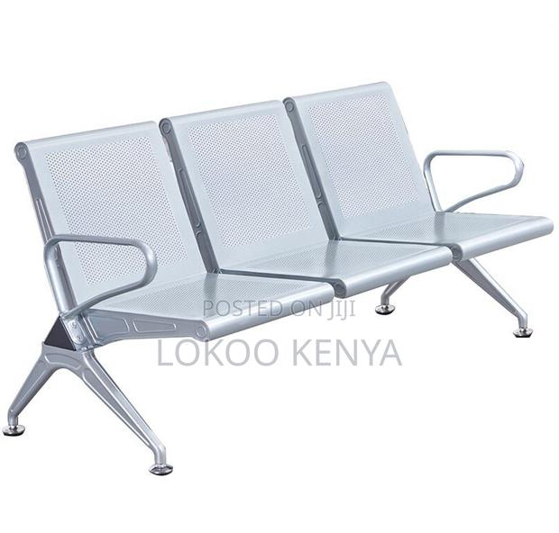 Bench; 3 Seater Durable Non Padded Reception Waiting Bench - thumbnail 3