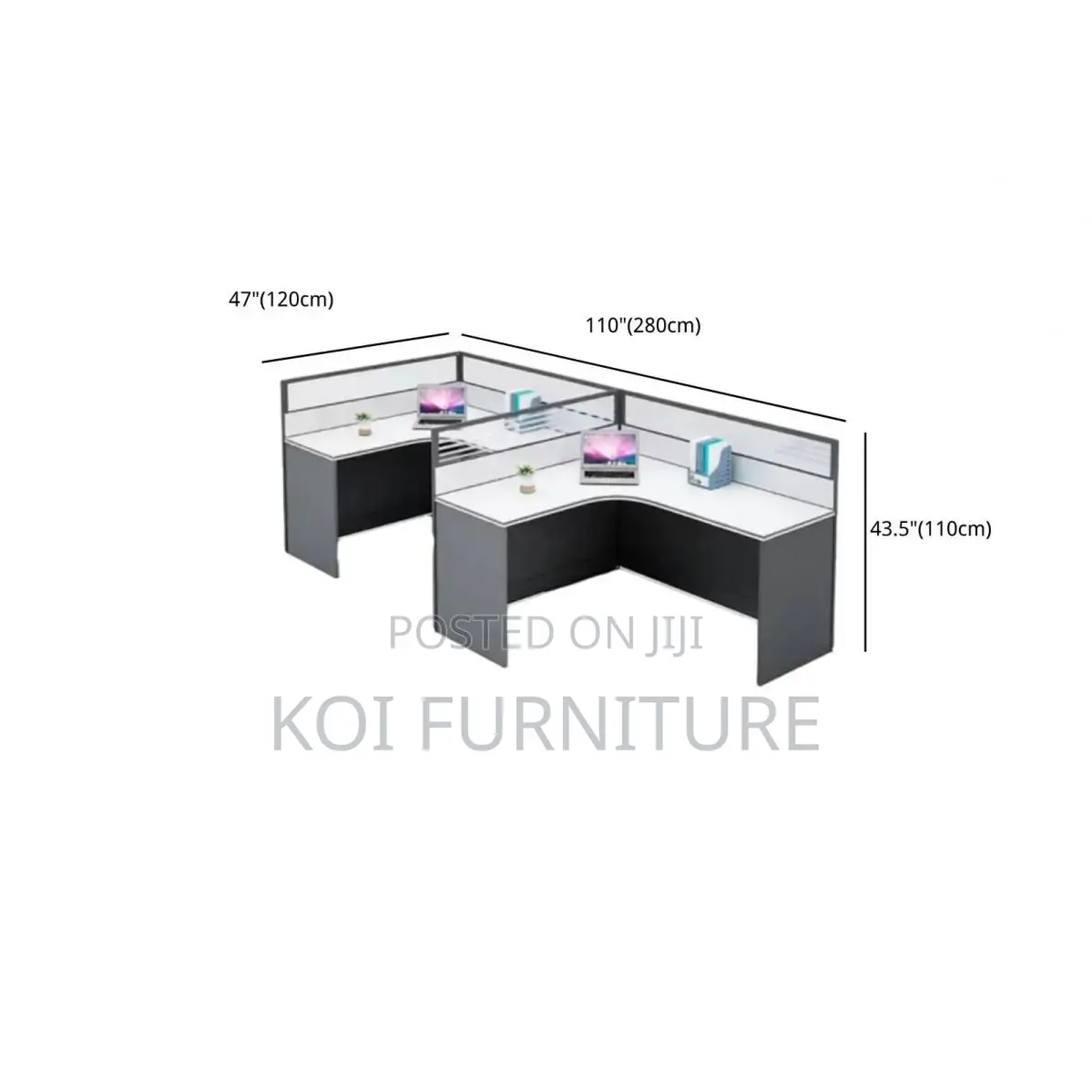 Office Workstation; Two Users MDF Made Executive Office Curved Desk