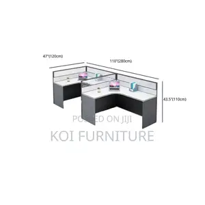Office Workstation; Two Users MDF Made Executive Office Curved Desk