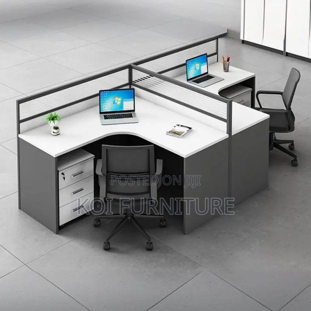 Office Workstation; Two Users MDF Made Executive Office Curved Desk - thumbnail 5
