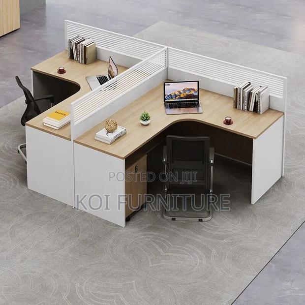 Office Workstation; Two Users MDF Made Executive Office Curved Desk - thumbnail 7