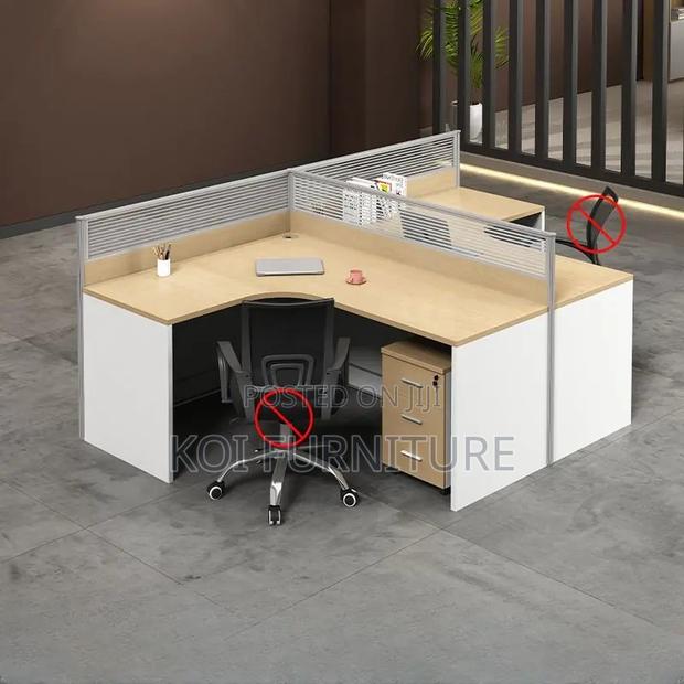 Office Workstation; Two Users MDF Made Executive Office Curved Desk - thumbnail 9