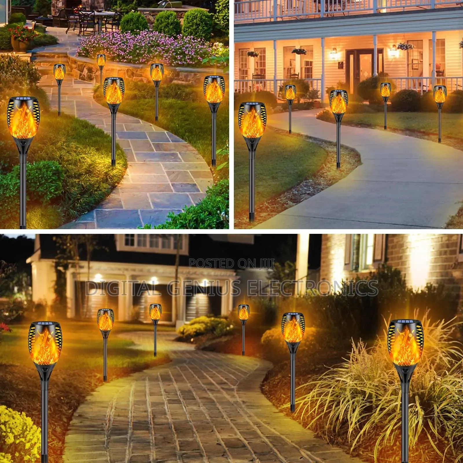 6 Pieces Led Solar Flame Lamp