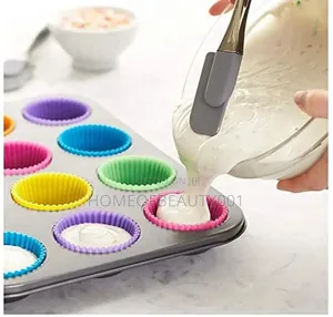 12pcs Silicon Reusable Moulds With Cup Cake