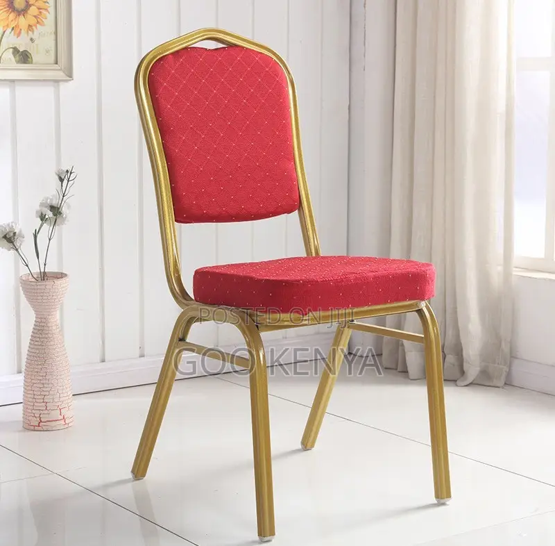 Event Chair; Durable Stackable Red Chairs for Banquets