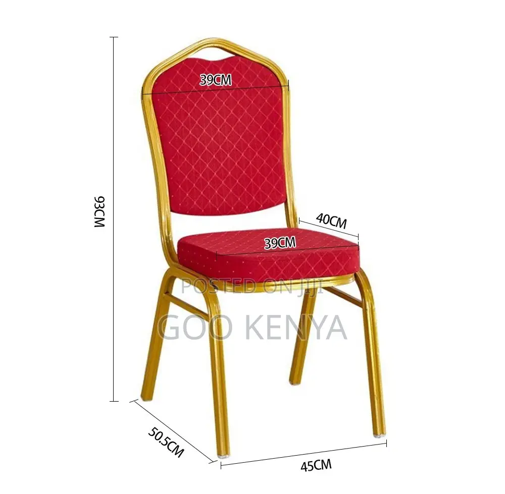 Event Chair; Durable Stackable Red Chairs for Banquets