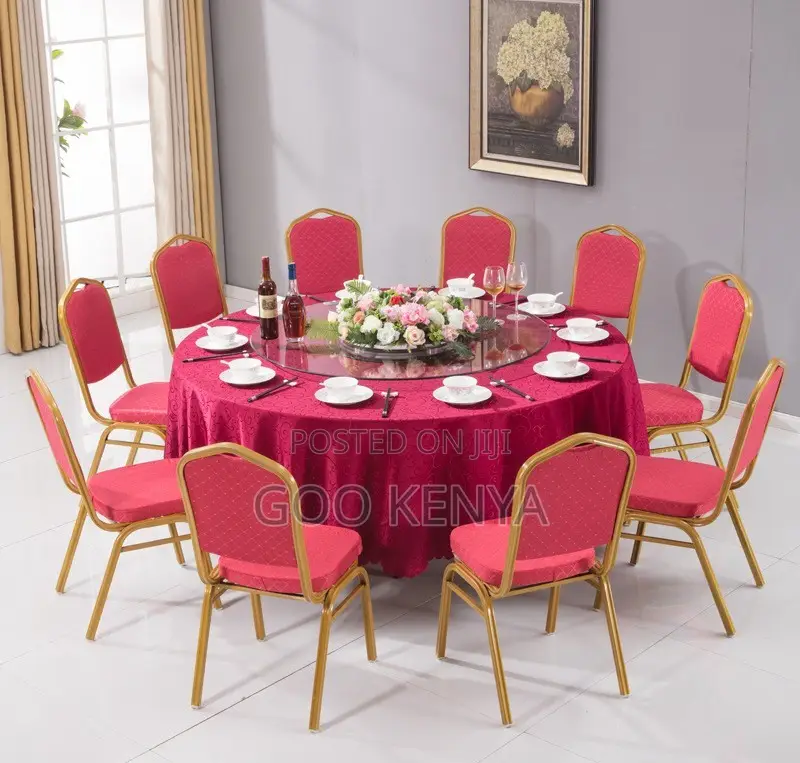Event Chair; Durable Stackable Red Chairs for Banquets