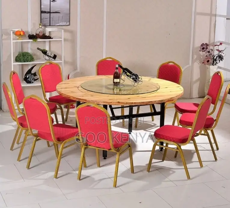 Event Chair; Durable Stackable Red Chairs for Banquets