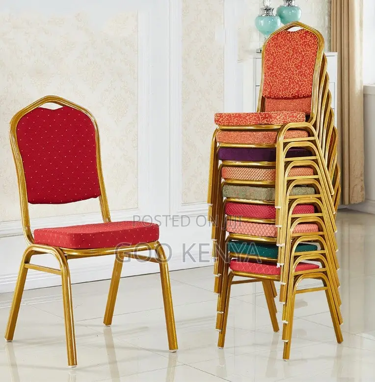 Event Chair; Durable Stackable Red Chairs for Banquets