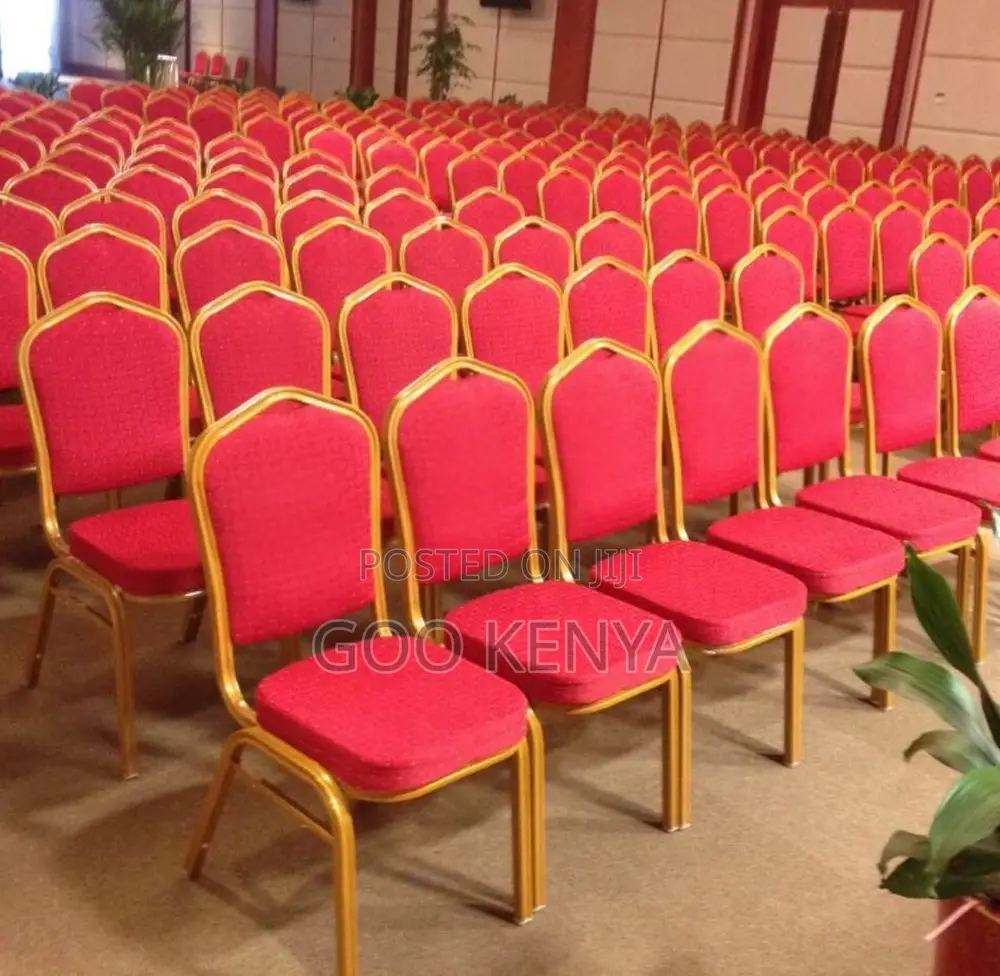 Event Chair; Durable Stackable Red Chairs for Banquets