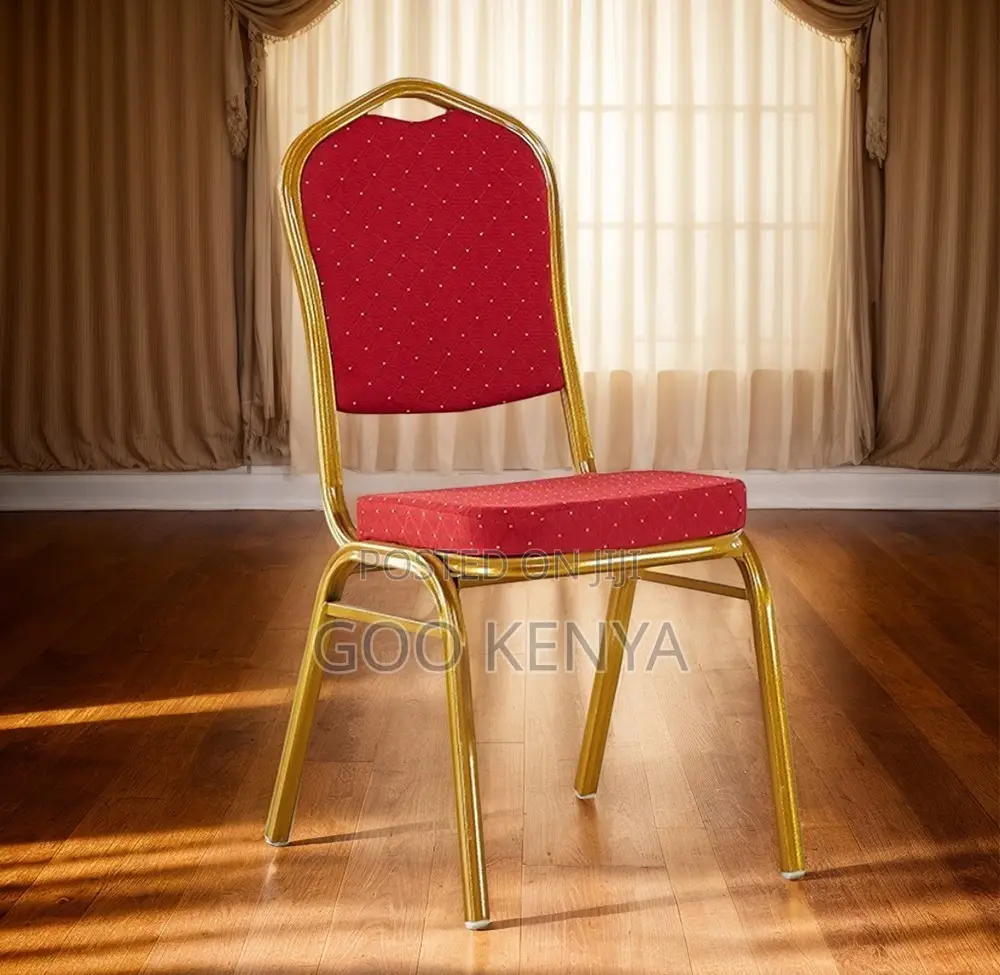 Event Chair; Durable Stackable Red Chairs for Banquets