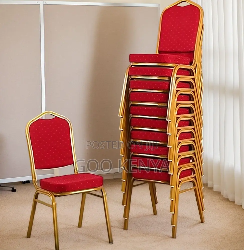 Event Chair; Durable Stackable Red Chairs for Banquets