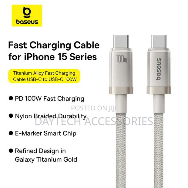 Baseus Titanium Alloy Fast Charging Cable Usb-C to Usb-C 100w 2m