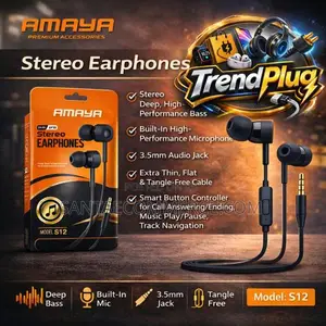 Amaya S12 Deep Bass Earphones With Hd Stereo Sound