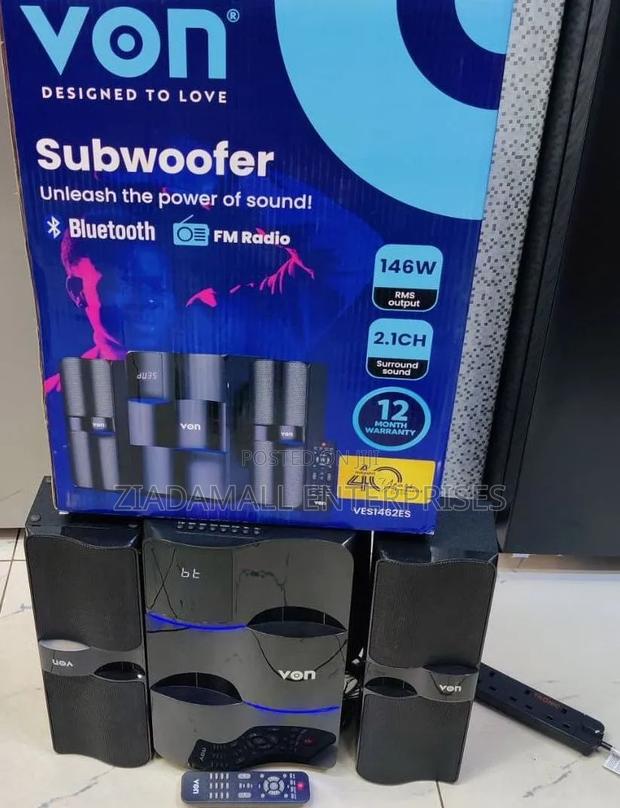 *Von Woofer 2.1 146w Sleek Design Meets Superior Sound