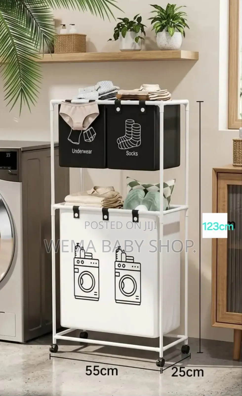 New Foldable Laundry Basket/Organizer With Wheels/Extra Storage