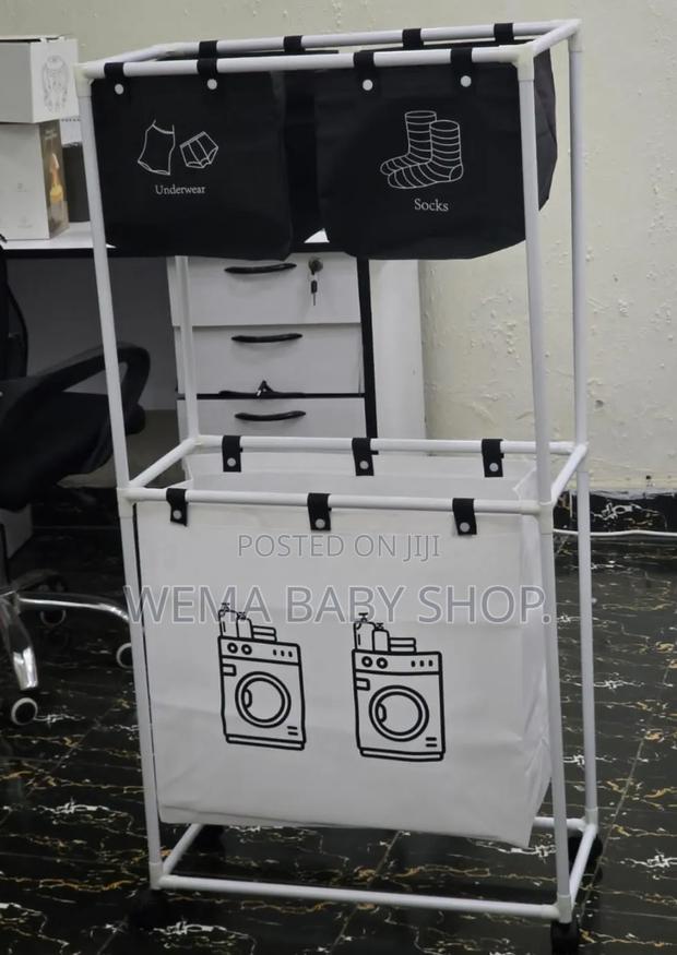 New Foldable Laundry Basket/Organizer With Wheels/Extra Storage - thumbnail 5