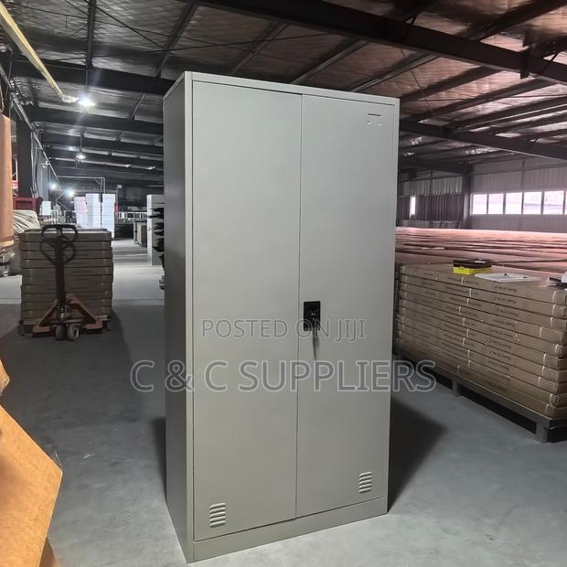 Office Cabinets; 2-Door Metallic Storage Cabinet With Shelves