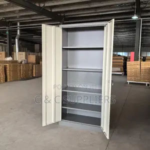 Office Cabinets; 2-Door Metallic Storage Cabinet With Shelves