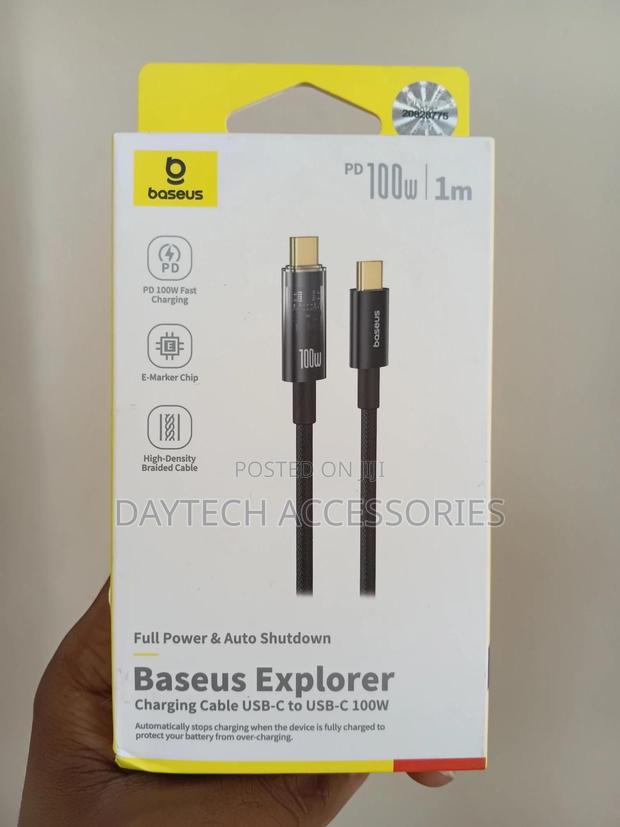 1m Baseus Explorer Series Usb-C to Usb-C Fast Charging Cable - 100w - thumbnail 2