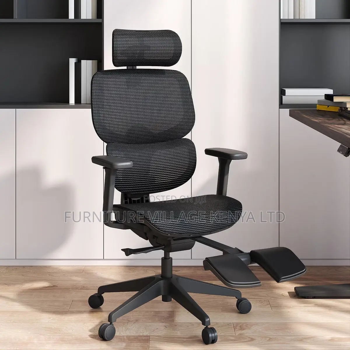 Mesh Ergonomic Home Chair With Footrest