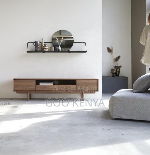 Tv Cabinet; Elegant Wooden Entertainment Tv Cabinet With Storage