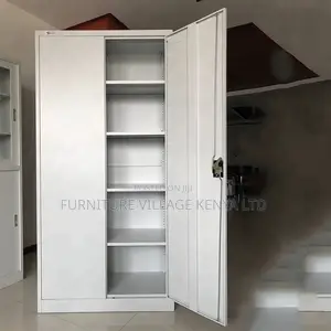 2-Door White Metallic Home Storage Cabinet