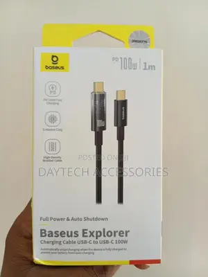 Usb-C to Usb-C Fast Charging Cable Baseus Explorer 100w 5a 1m