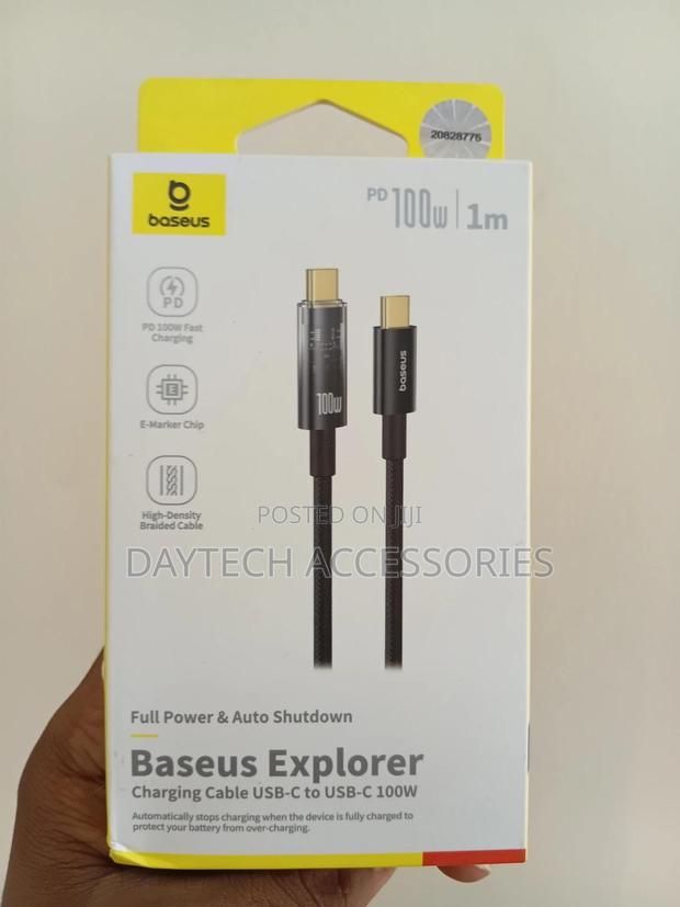 Usb-C to Usb-C Fast Charging Cable Baseus Explorer 100w 5a 1m - thumbnail 2