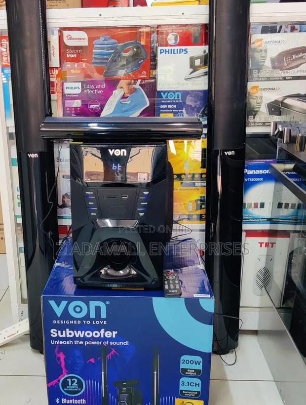 *Von Woofer 3.1 200w Tall Boy Sleek Tall Boy Design With Enhanced Bass