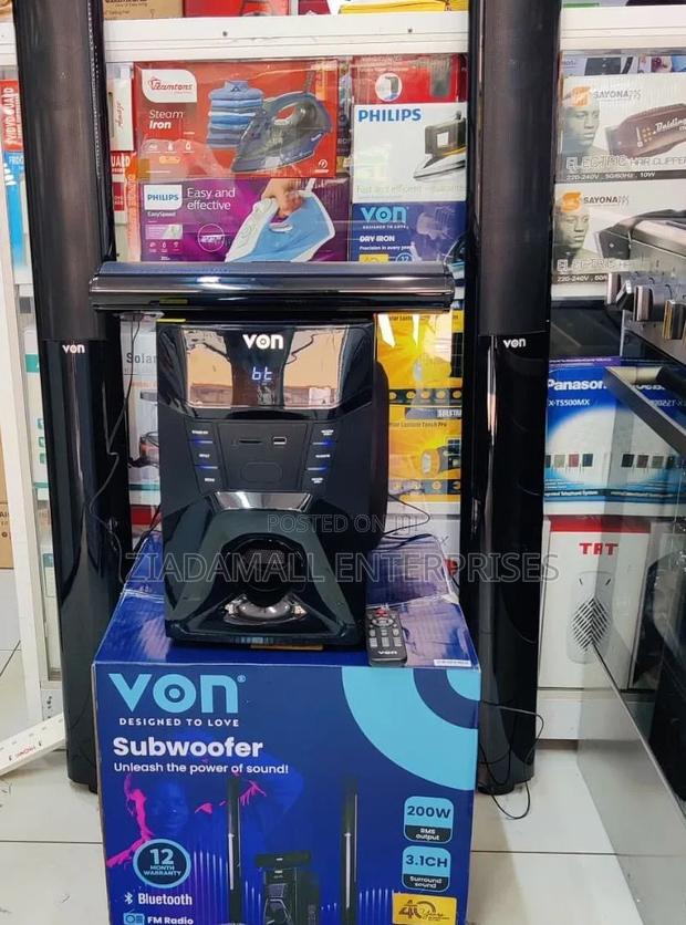 *Von Woofer 3.1 200w Tall Boy Versatile Connectivity and User-Friendly
