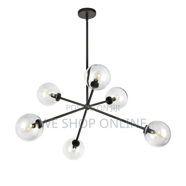 Gurt 6 Light Chandelier 40", Matte Black - main view