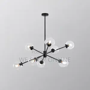 Gurt 6 Light Chandelier 40", Matte Black