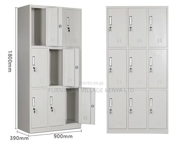 9-Door's White Metallic Home Office Locker - thumbnail 3