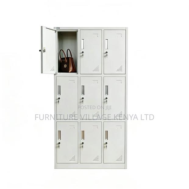9-Door's White Metallic Home Office Locker - thumbnail 4