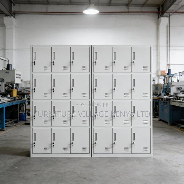 9-Door's White Metallic Home Office Locker - thumbnail 6