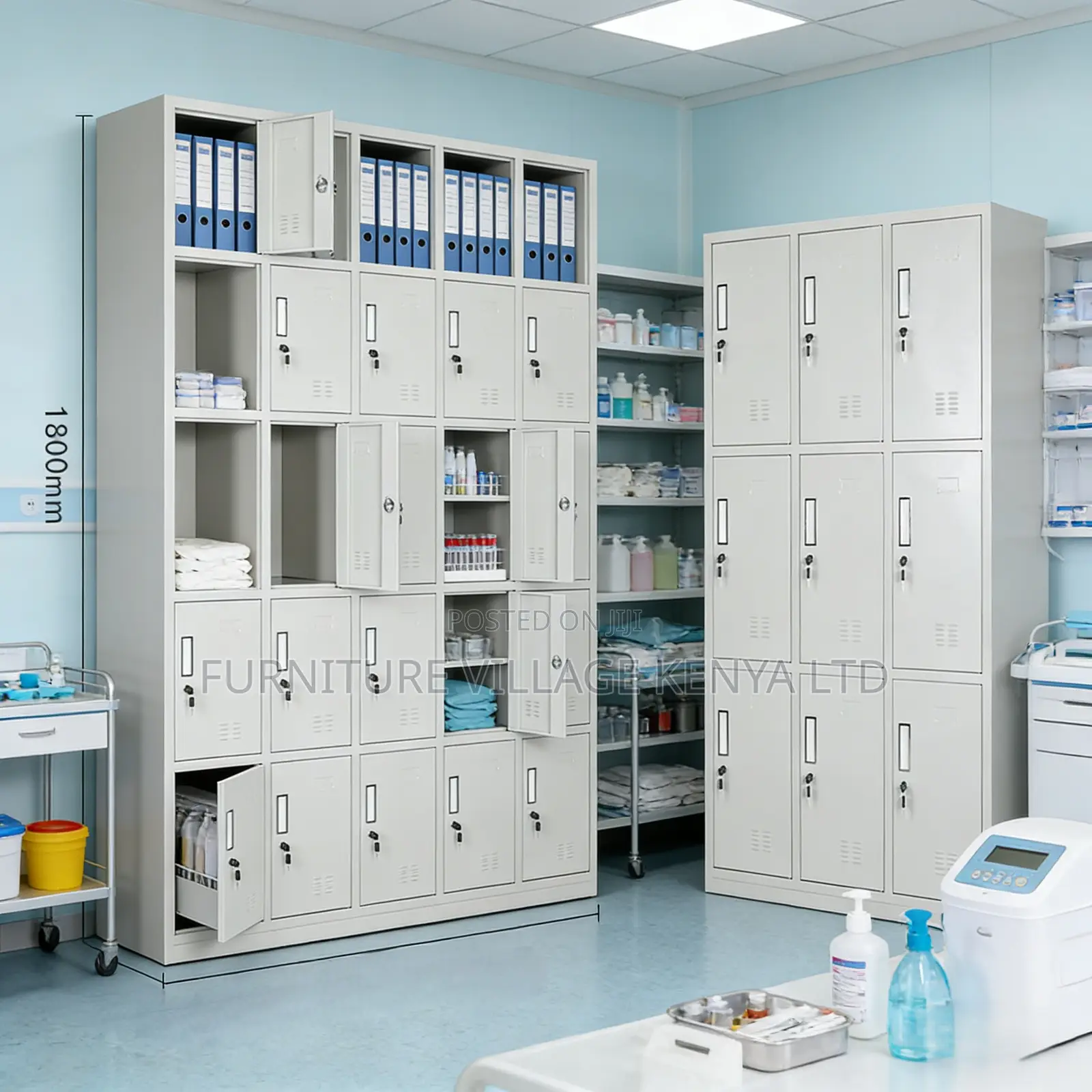 9-Door's White Metallic Home Office Locker