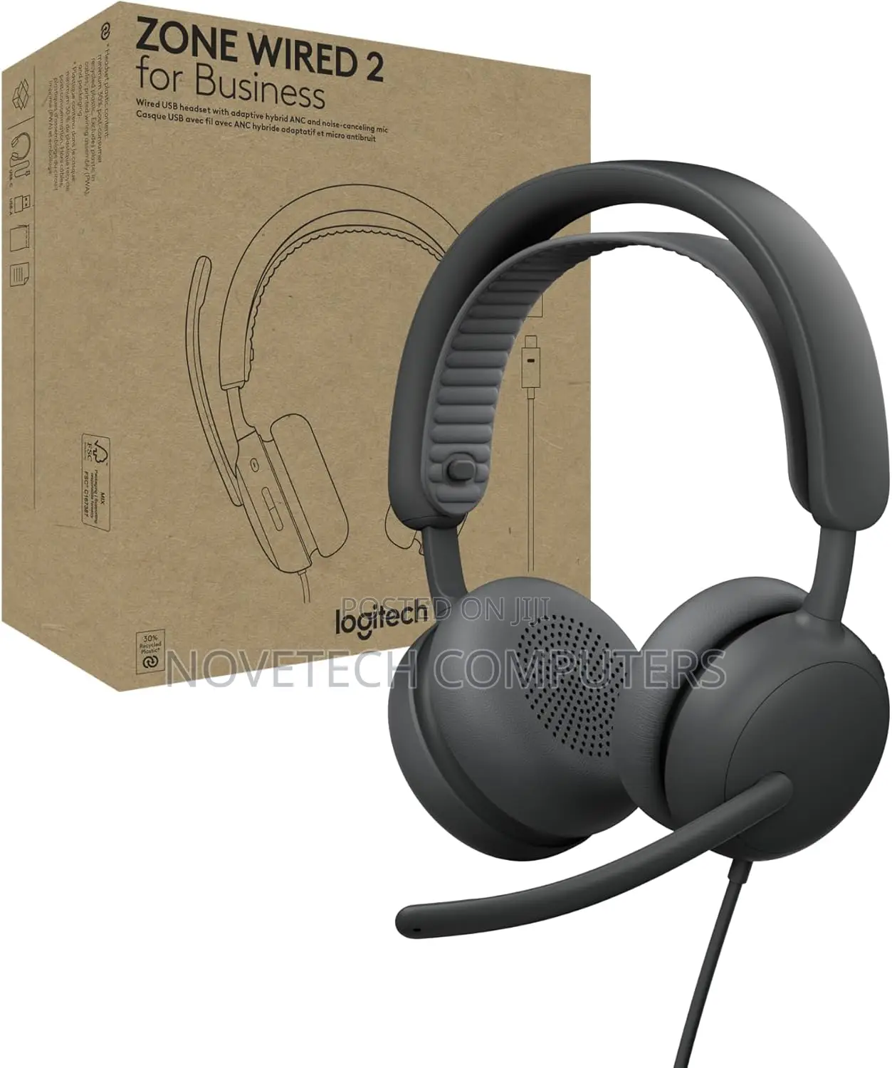 Logitech Zone Wired Headset With Noise-Cancelling Mic - 981-000875