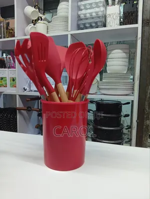 Red Silicone Cooking Utensils Set