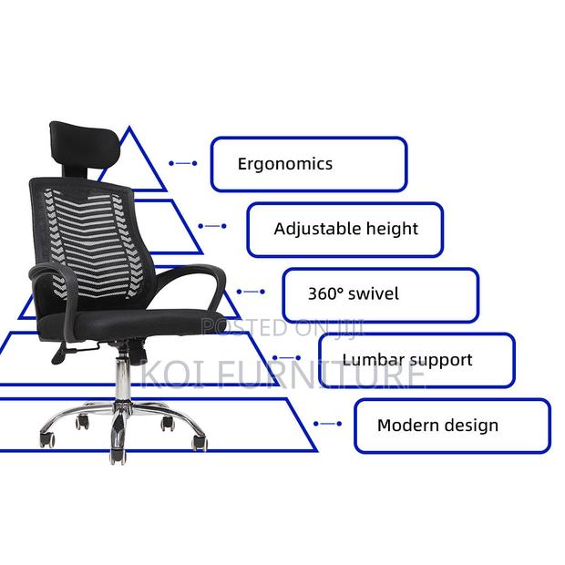 Office Chairs; Ergonomic Headrest Home Office Working Chair - thumbnail 5
