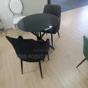 Black Top Dining Table Available and Two Chairs Available