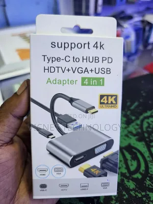 4 in 1 Type C Hub With Hdmi, Vga, Usb and Pd