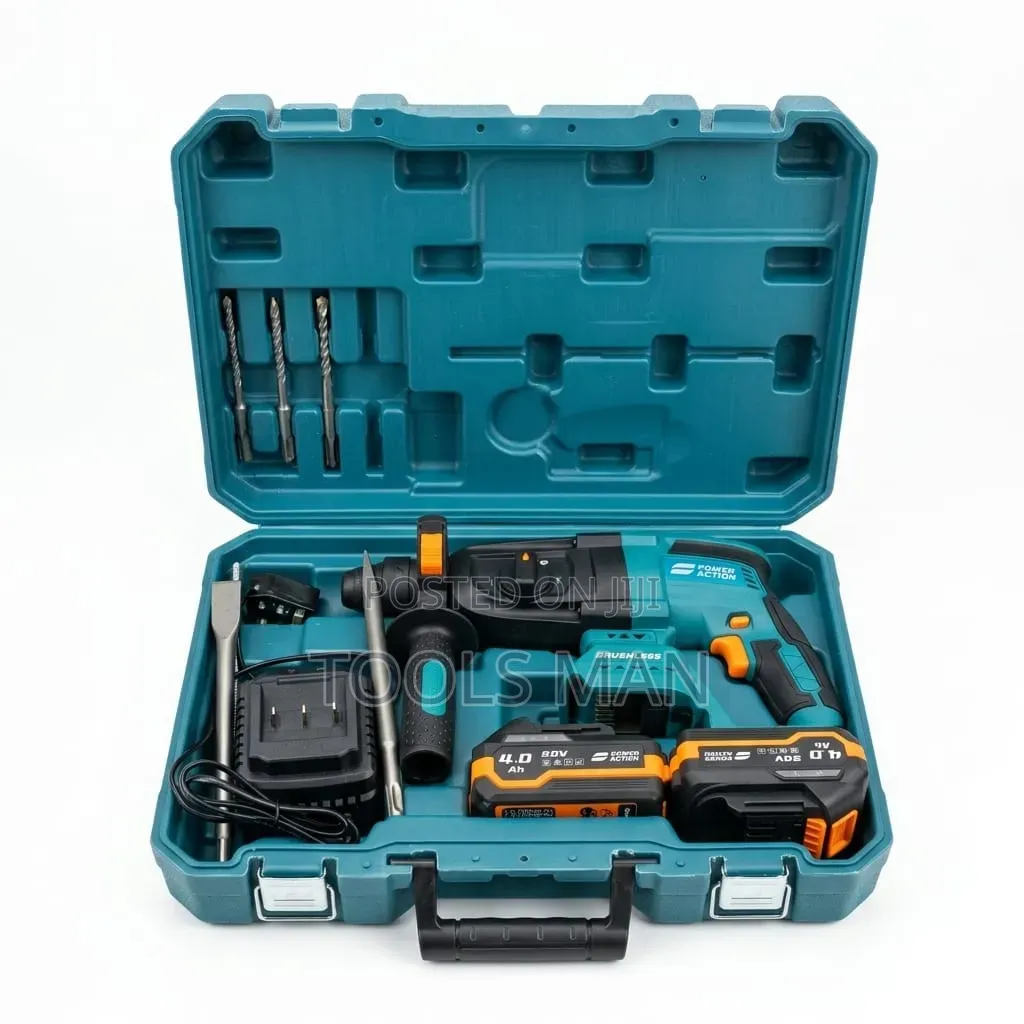 Power Action Brushless 20v Rotary Hammer Drill + 2 Batteries.