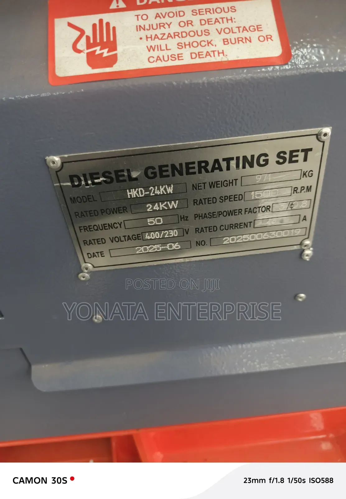 30kva/24kw Hisaki Three Phase Silent Generator