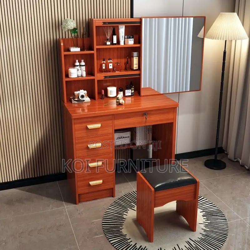 Dressers; White Dressing Elegant Vanity Set With Drawer