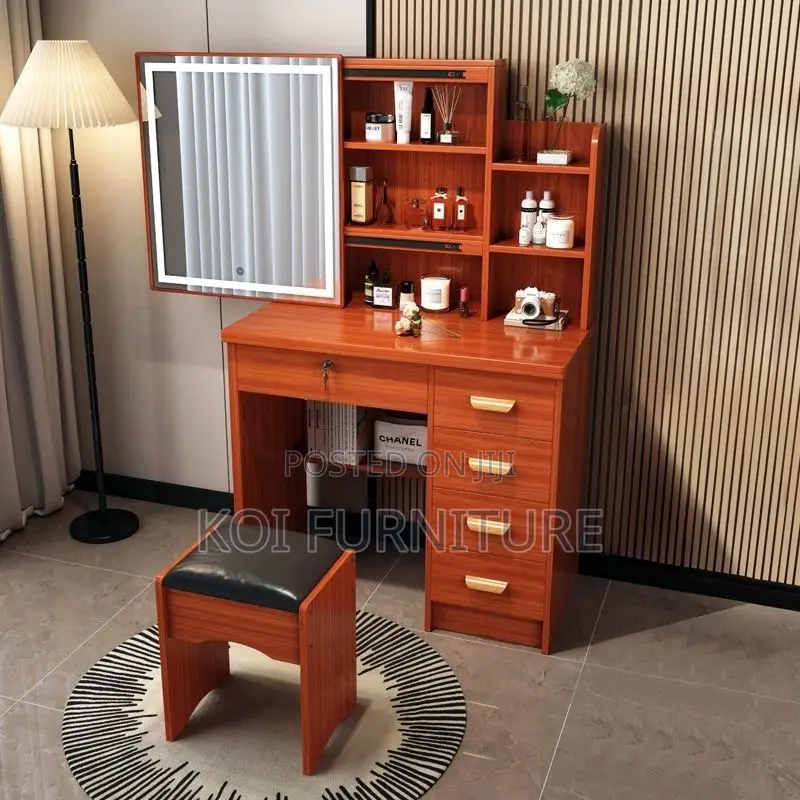 Dressers; White Dressing Elegant Vanity Set With Drawer