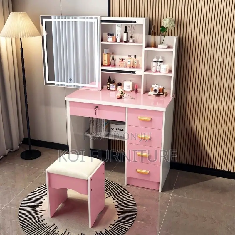 Dressers; White Dressing Elegant Vanity Set With Drawer