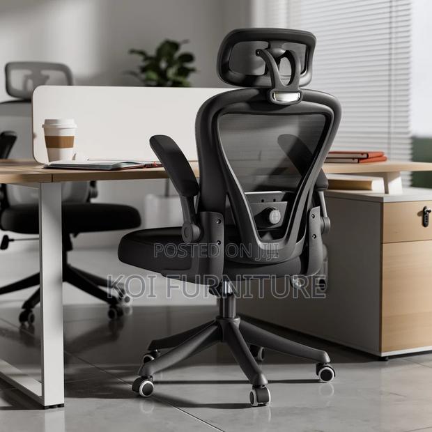 Office Chairs; Ergonomic Mesh Office Task Chair With Headrest - thumbnail 5