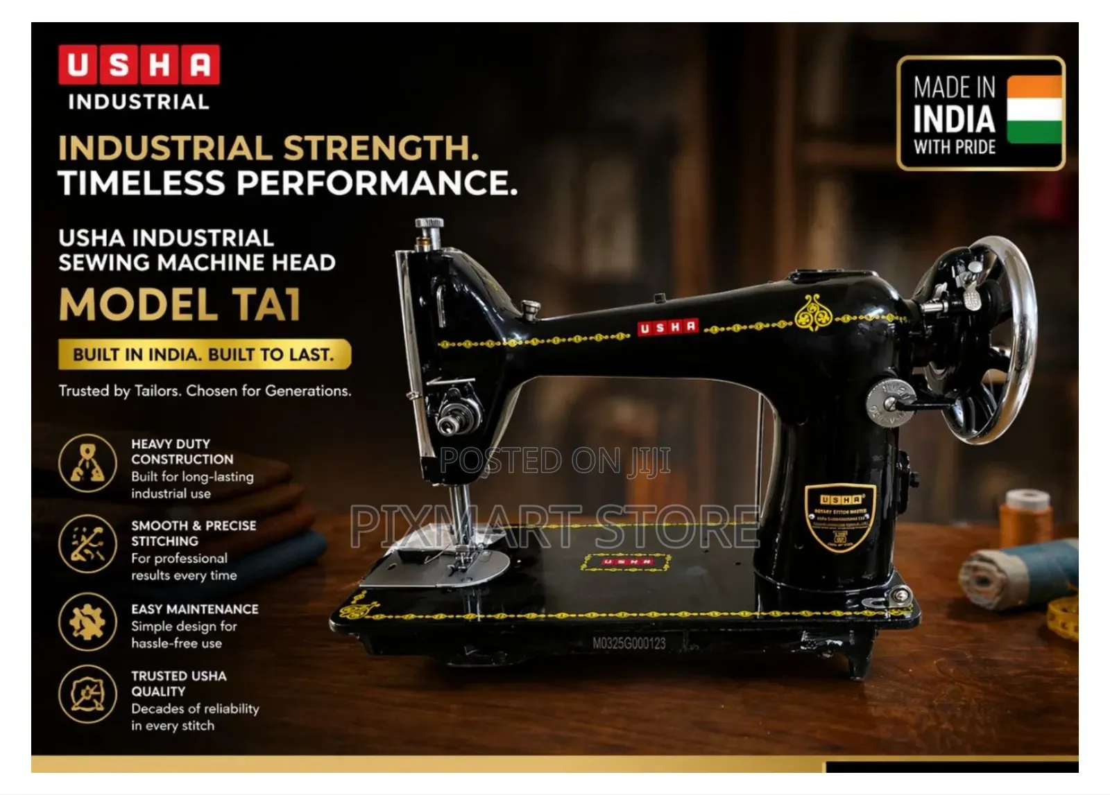 Usha High Speed Industrial Sewing Machine for Tailoring Use